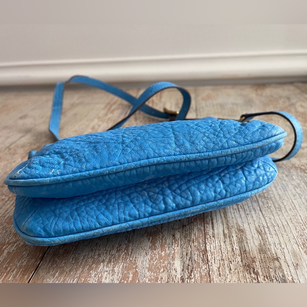 Fossil Memoir Pebbled Leather Sky Blue Crossbody Bag Turquoise Purse Coastal - Picture 4 of 16